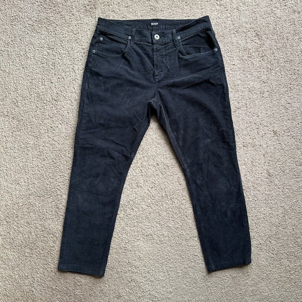 Hudson Jeans Womens 33x27 Corduroy Tapered Leg Mid Rise Black. Like new conditio